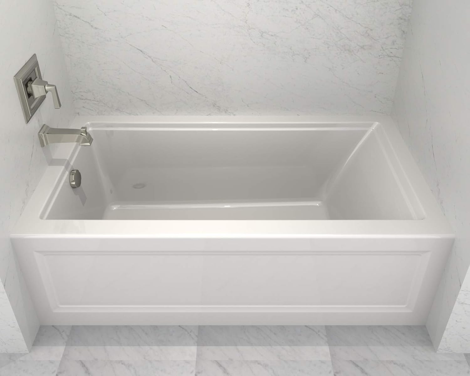 Town Square S 60'x32' Bathtub- Right Drain in White
