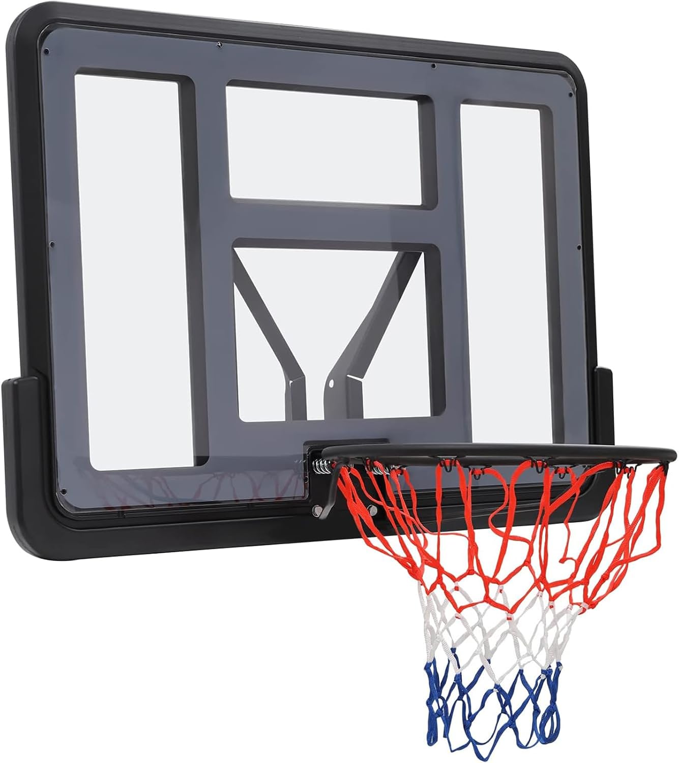 TsoLay Wall Mounted Basketball Hoop, 44 * 30in Large Indoor Mini Basketball Hoop Set, Basketball Backboard & Rim Combo with Net and Spring Damping Design, for Bedroom Basketball Hoop Office