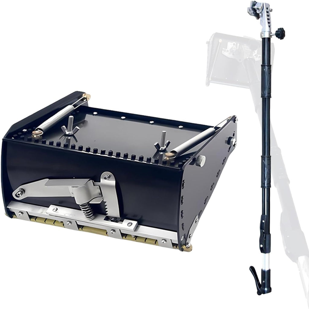 Drywall Flat Box Set, 8'/10'/12' Aluminum Alloy Drywall Taping Tool with 42'-65' Extension Handle, Mud Compound Applicator, Quick Clean Drywall Finishing Box 10in+Rod
