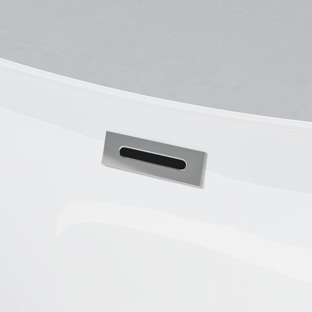 Free Standing Tub,Oval Shape Soaking tub,Bright White Finish Japanese Soaking Tub,Chrome Overflow & Pop-up Row,47' Acrylic Freestanding Bathtub. (C-3270)