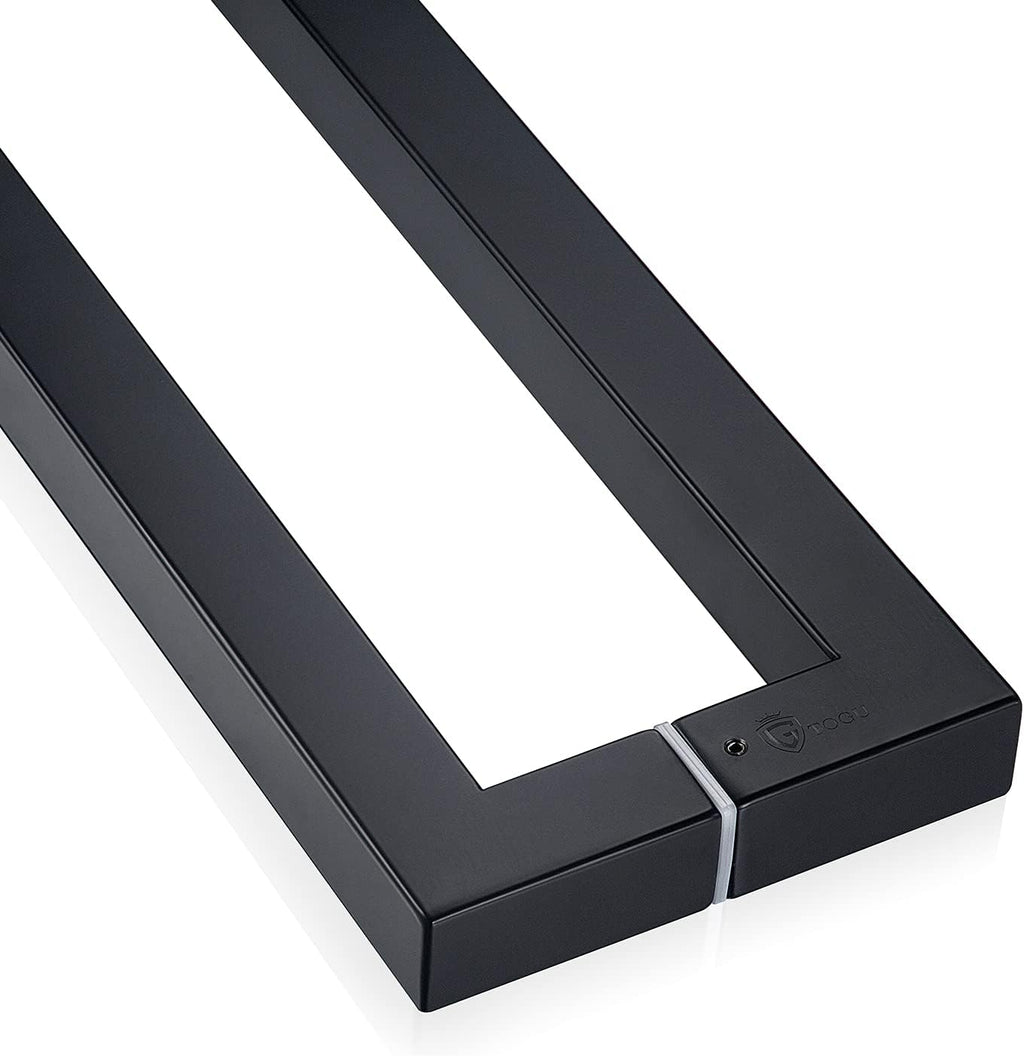 TOGU TG-R3030 Heavy Duty Commercial Grade 1800mm/71 inches Square/Rectangle Shape Solid 1.2mm Thick Stainless Steel 304 Push Pull Door Handle, Matte Black Finish