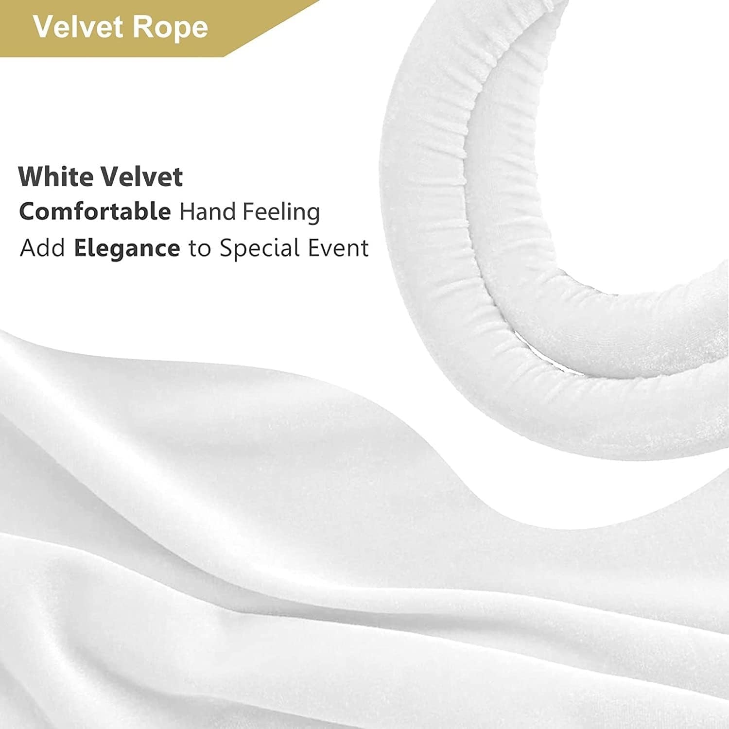 4 Pack Party Queue Barrier Ropes - 100cm (40 in) Stanchion Cords for Event Crowd Control, Fashion Shows, Waiting Lines - Durable & Stylish Queue Management Solution