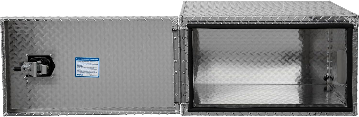 Buyers Products 1705203 Underbody Truck Tool Box with Barn Doors, 18x18x30 Inch, Diamond Tread Aluminum, Made in USA, Compression Latch, Weather Resistant, Toolbox for Flatbeds, Trailers & Work Trucks