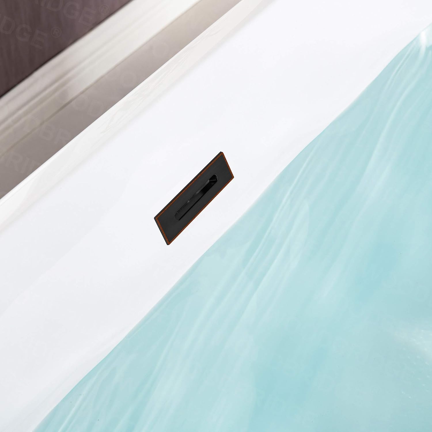WOODBRIDGE 59'Freestanding White Acylic Soaking Bathtub with White Pillow,Drain and Overflow inORB,BTA1509 -ORB-Drain &O+ Pillow