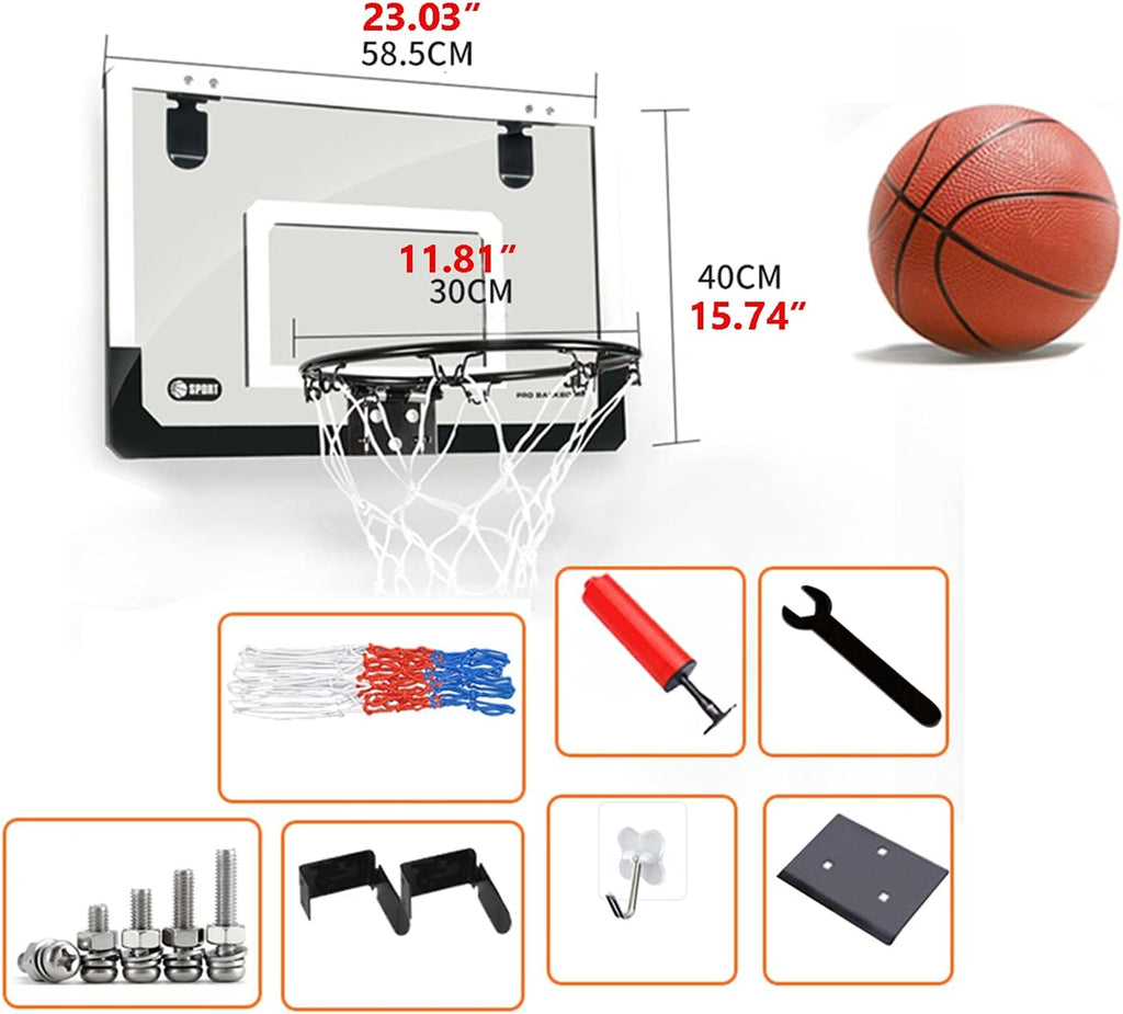 Basketball Hoop Hanging Home Mini Basketball Hoop, Office Bedroom Door Frame Wall-Mounted Basketball Stand, Used for Dunking Practice for Children and Adults (Size : 58.5x40cm)