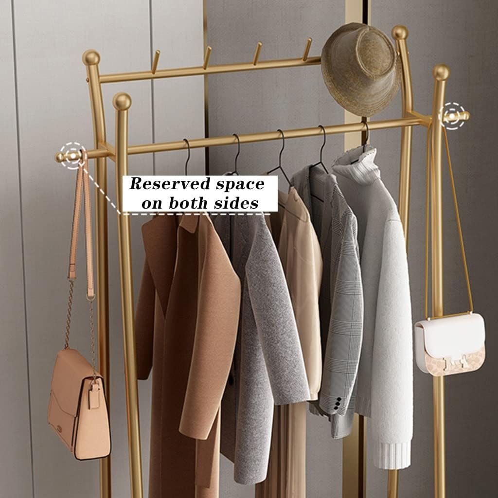 Freestanding Double Rod Garment Rack, for Hanging Clothes, Heavy Duty Clothes Rails with Bottom Shelf,100 * 35 * 175cm