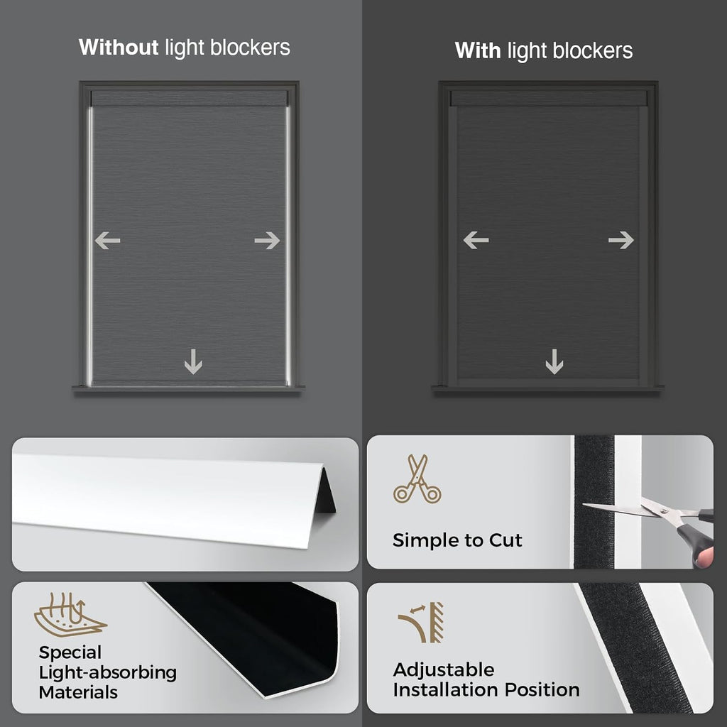 HeyBlinds Motorized Blinds with Remote, 100% Blackout Smart Blinds, Automatic Shades for Windows Compatible with Alexa Google and Homekit, Custom Size(Grace-Latte BO)