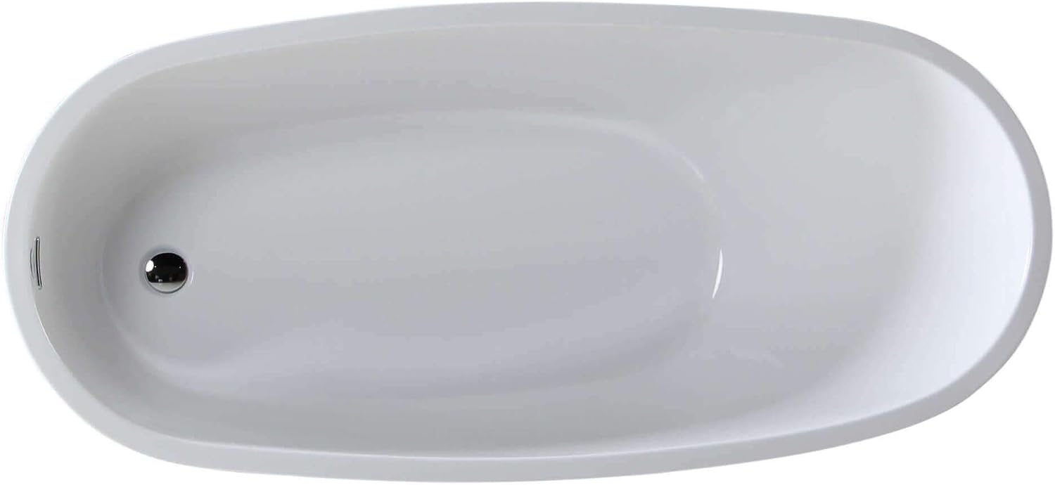 Fine Fixtures Zen Freestanding Bathtub White 59' With Drain Included