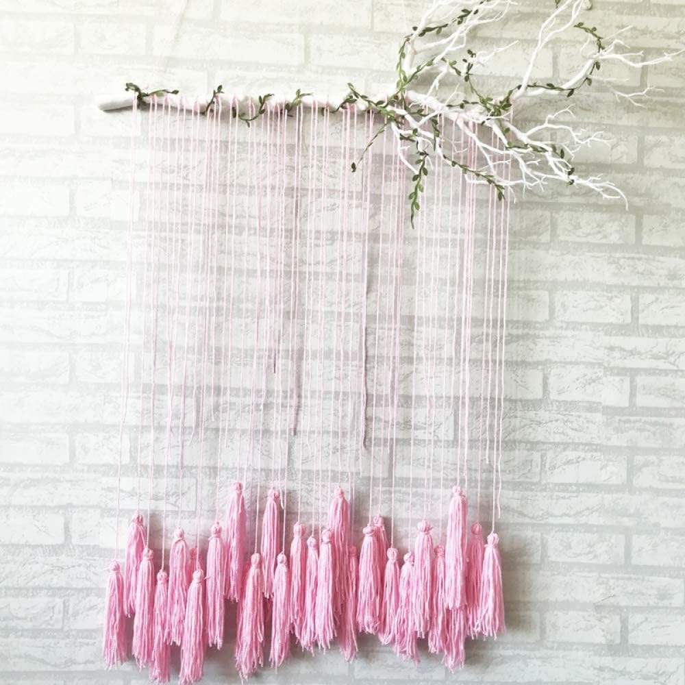Bohemian Wall Decor Tapestry Boho Wall Decor Textile Wall Hanging Handmade Dyed Tapestry Decoration Chic Bohemian Home Geometric Art Decor (Pink 100 * 120cm)