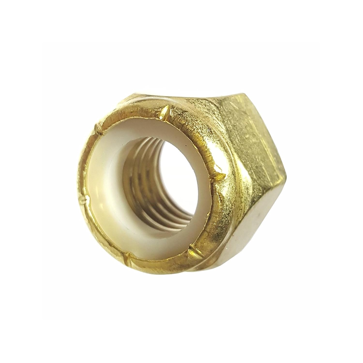 5/8-11 Solid Brass Hex Locknut Nylon Insert Elastic Stop Lock Nuts Qty 10 Threaded Fasteners for Mechanical Repair Universal Multi-Purpose Replacement Parts