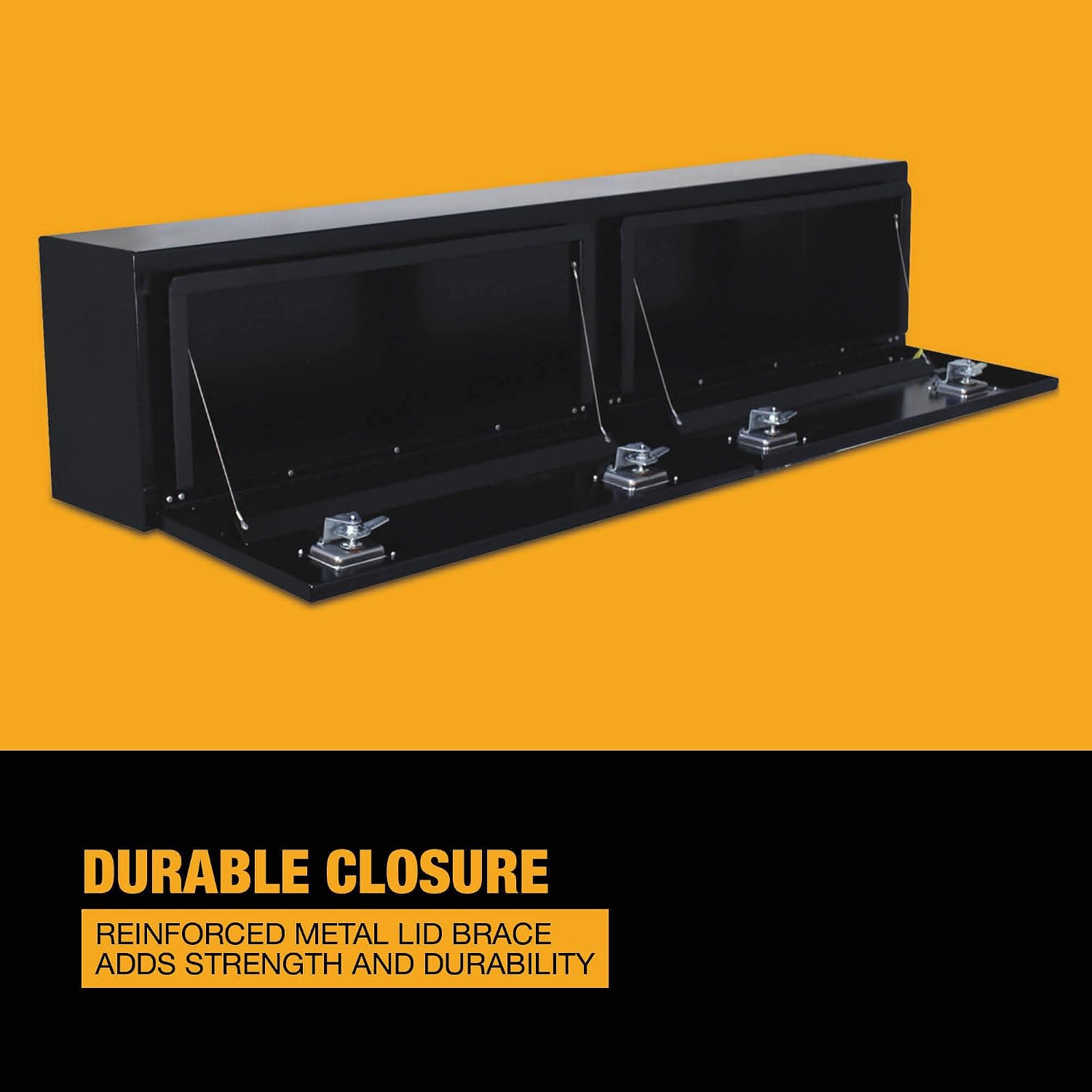 Northern Tool Top-Mount Truck Tool Box - Steel, Gloss Black, T-Handle Latches, 72in. x 12in. x 16in. Model Number 36212789