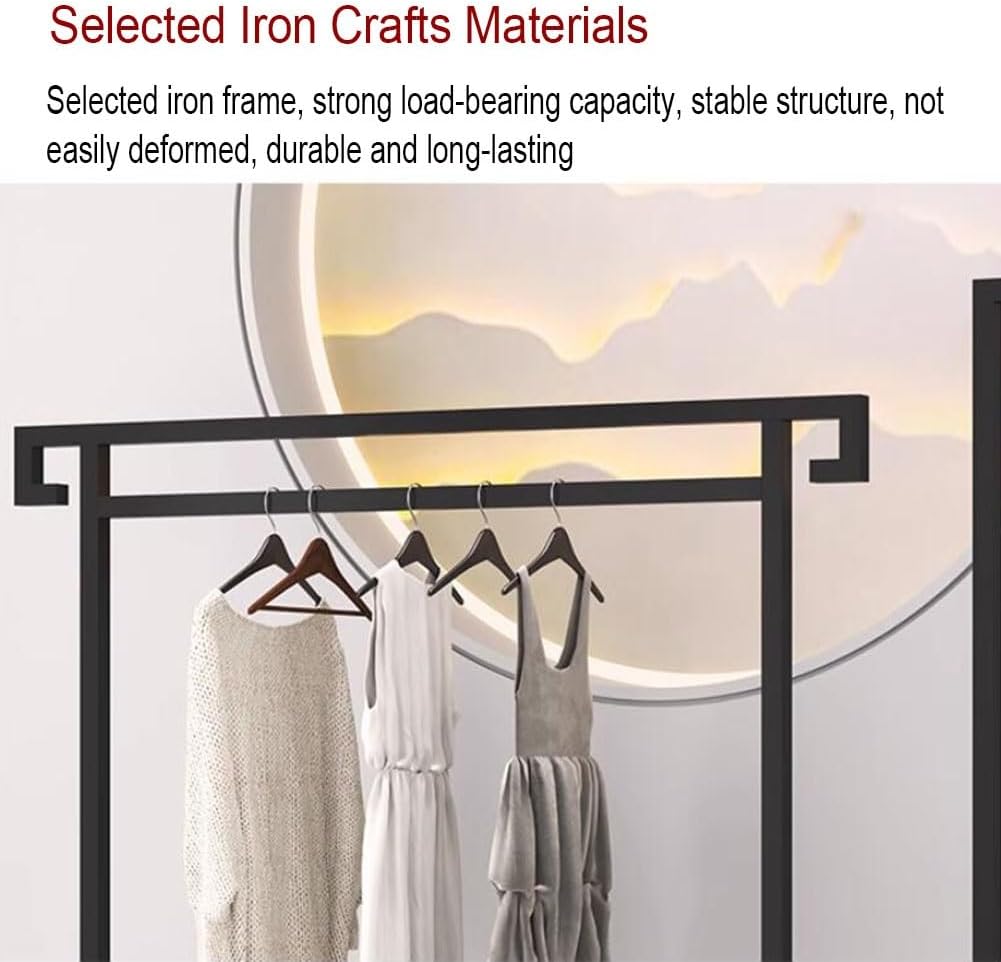 Clothing Display Rack, Floor Standing Garment Rack Heavy Duty Clothes Rack Used for Retail Clothing Stores (Gold 160x40x160cm)