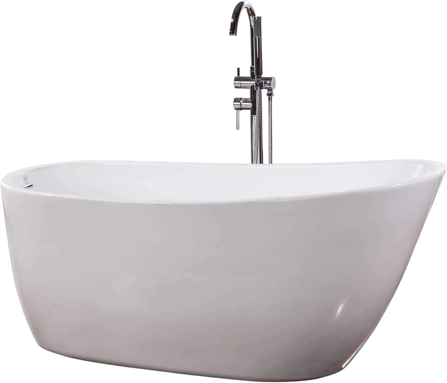 Fine Fixtures Zen Freestanding Bathtub White 59' With Drain Included