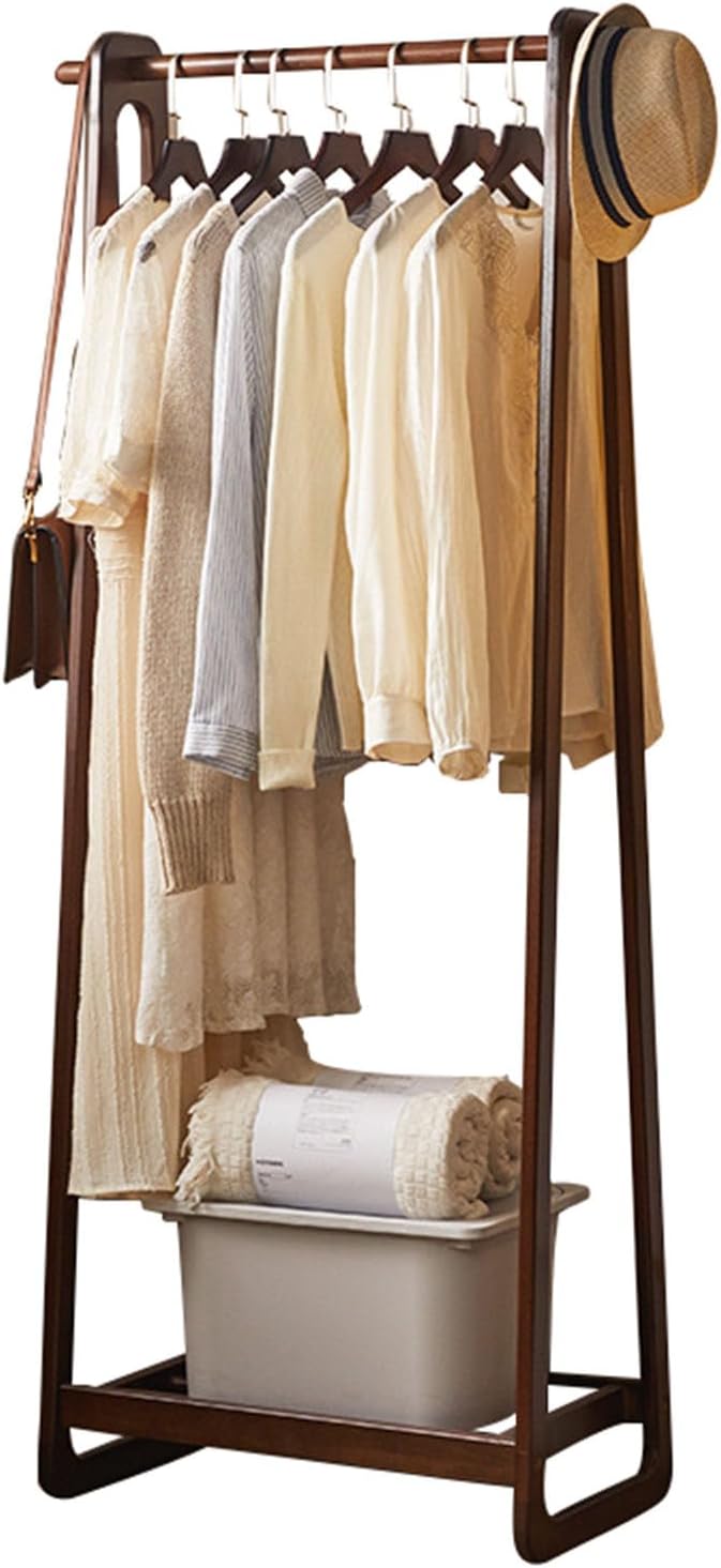 Clothes Rack, Heavy Duty Clothing Rack Style Rolling Garment Rack with Shelf, for Bedroom, Laundry Room Retail Store Rustic