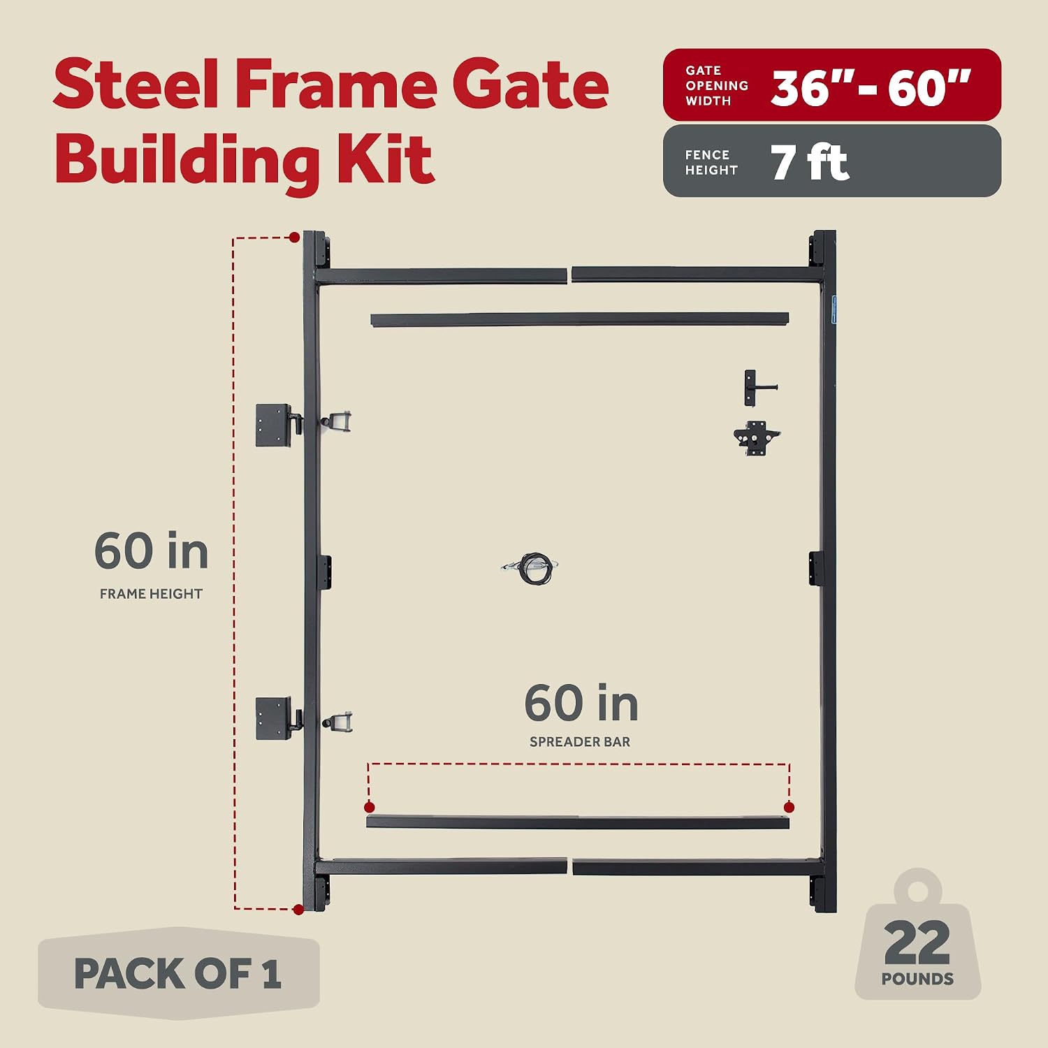 Adjust-A-Gate Steel Frame Anti Sag Adjustable Gate Building Kit 60 Inches to 96 Inches and 36 Inches to 60 Inches Set