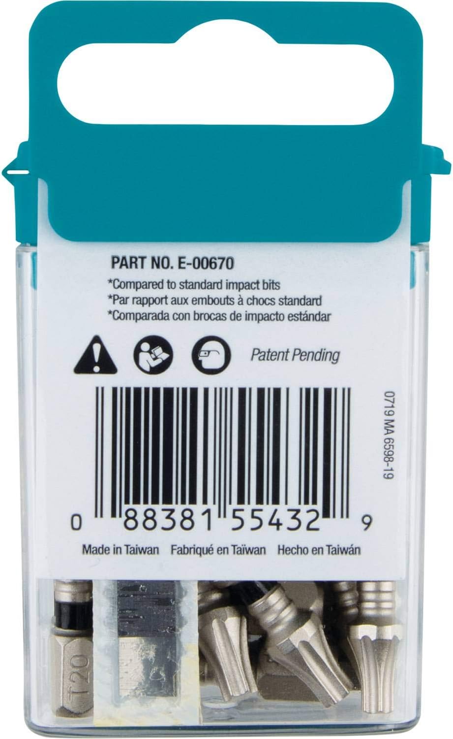Makita E-00670 Impact XPS™ T20 Torx, 1' Insert Bit, 15/pk