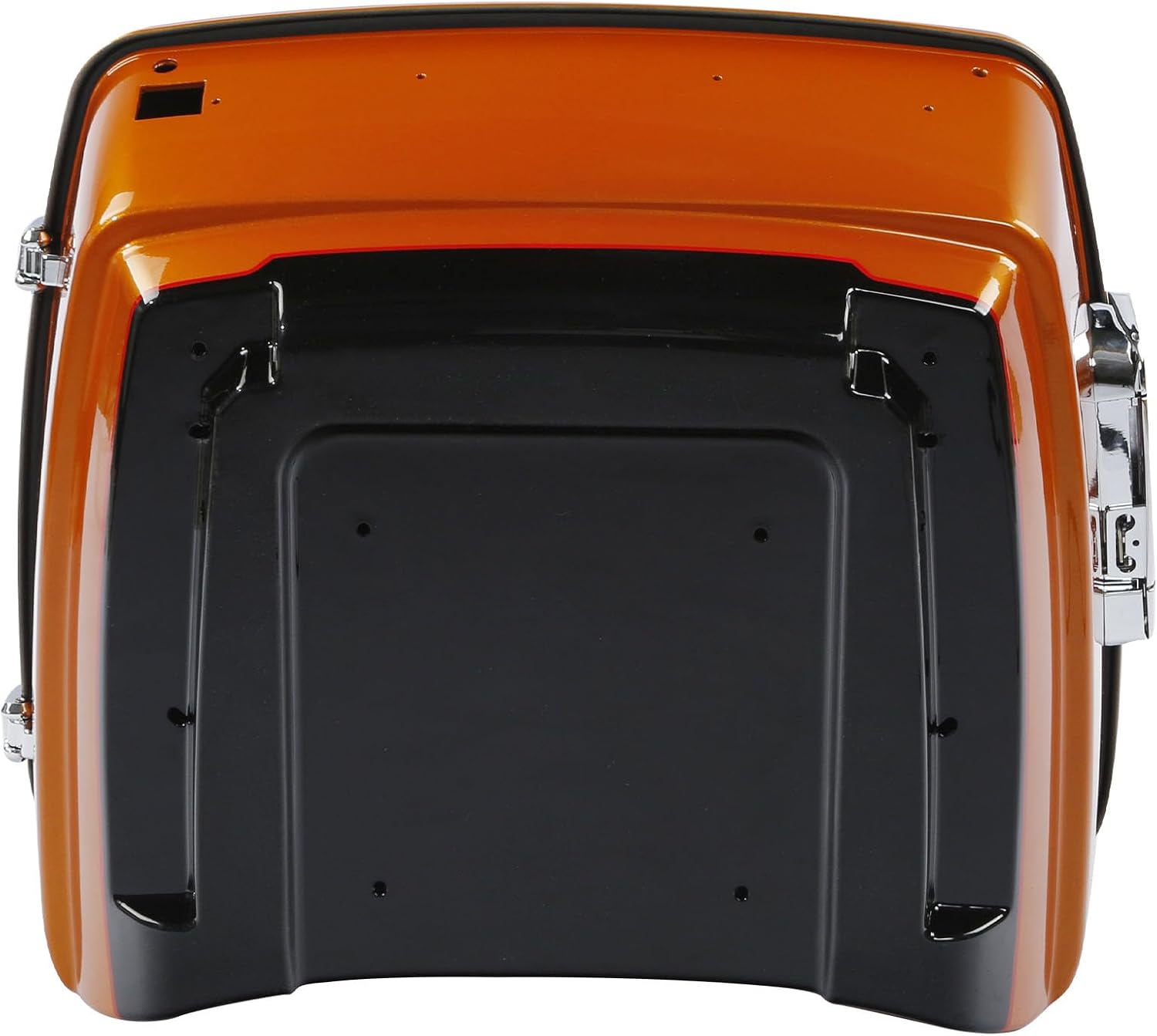 TCMT 13.7' King Motorcycle Trunk Box W/Latch Key Fit For Harley 2014-2025 Touring CVO Road King Road Glide Street Glide Electra Glide Ultra Limited Amber Whiskey/Vivid Black