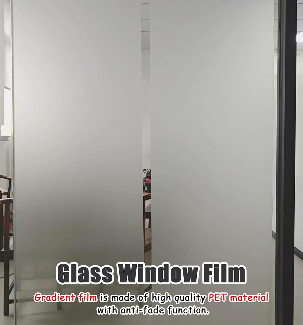 Gradient Window Film Gradient Frosted Glass Film for Shower Door, 5 ft High Self-Adhesive Window Privacy Film Decorative, One Way Door Sticker Gradual Films, Custom Wide(WxH-147x152cm/58x60in)