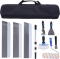 Luocute Construction Tool Set, 10 Piece Stainless Steel Scraper Kit with Storage Bag and Extension Pole, Taping Knives for Floor Construction, Paint Removal and Surface Prep