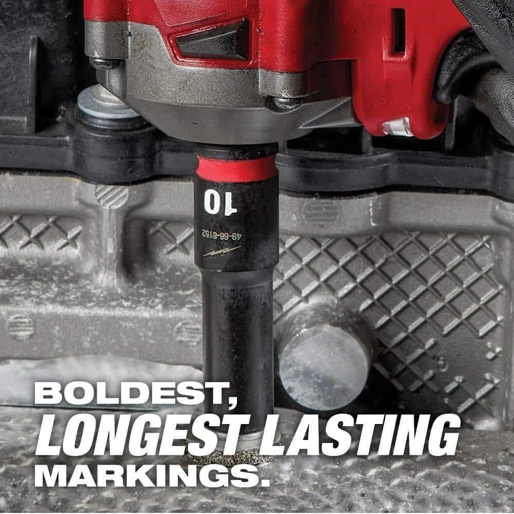 49-66-7009 Impact Socket Set FOR Milwaukee 3/8 Inch Drive SAE Metric SHOCKWAVE Impact Duty 43 Pc Socket Kit with Extension Universal Joint Adapter