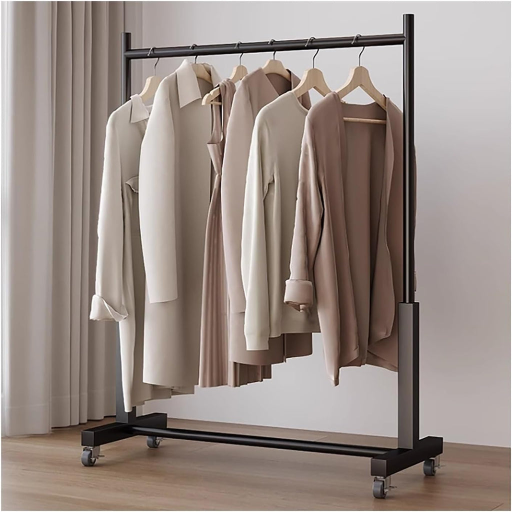 Clothing Rack,Gold Metal Clothing Rack with Wheels, Adjustable Garment Organizer Coat Stand for Home Retail Display, Sturdy 150X40X155Cm Clothes Rail,Black 80X40X135Cm