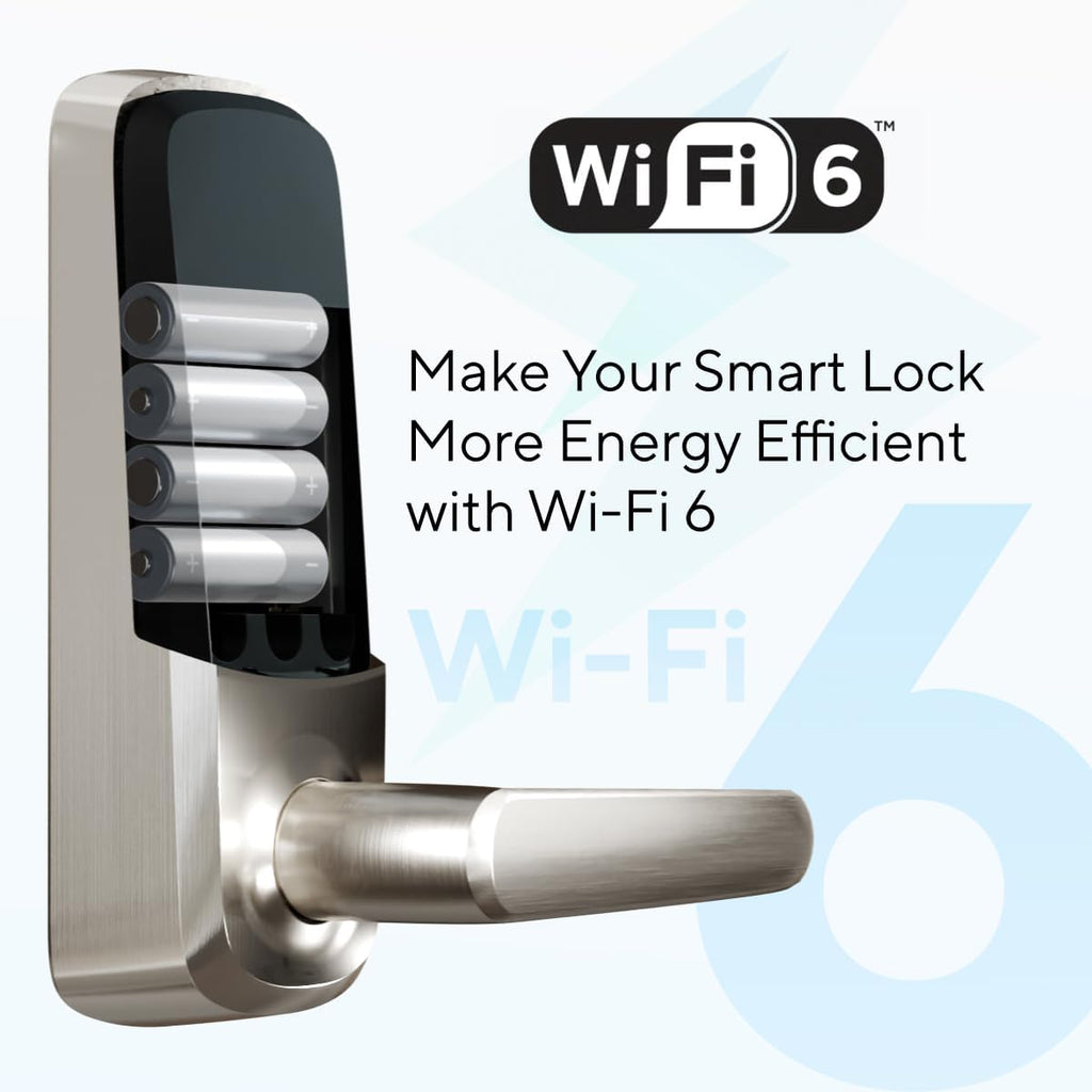 ULTRALOQ Latch 5 Smart Lock, Built-in WiFi 6, Stores Up to 100 Fingerprints, Auto-Lock, Fingerprint Biometric Keyless Entry Door Handle Lock, Auto-Lock, Digital Touchscreen Keypad, App Remote Control