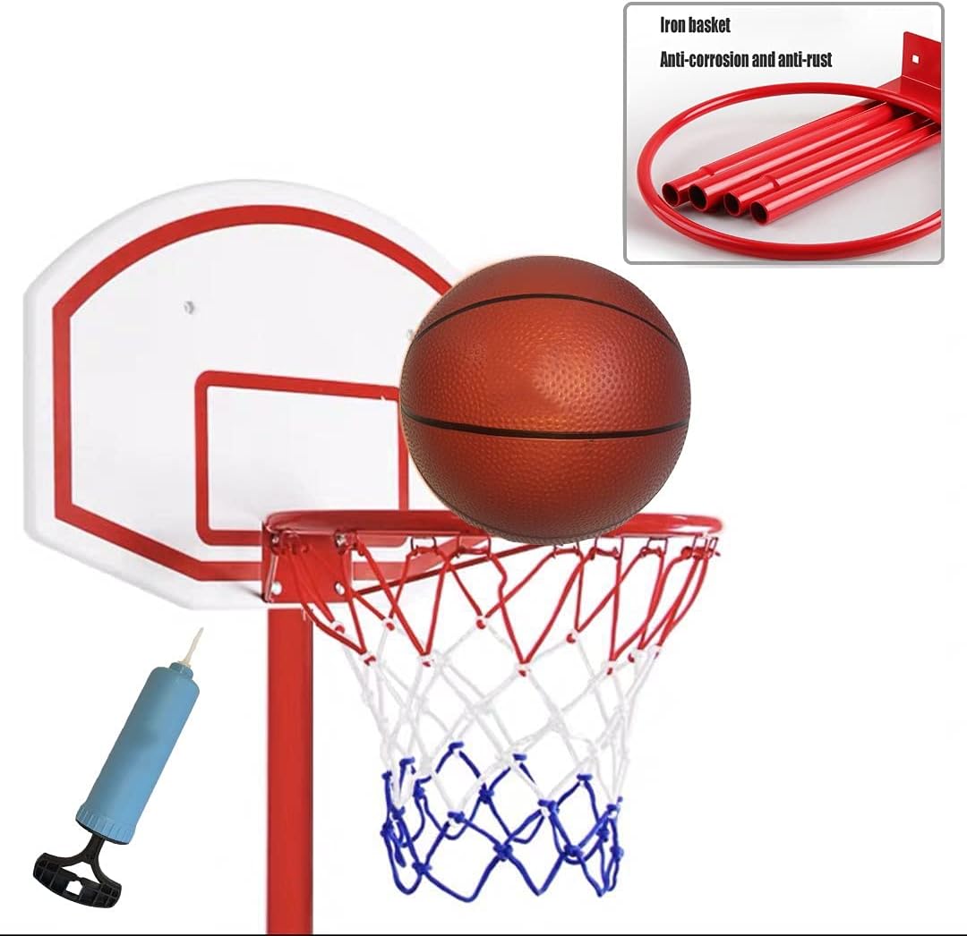 Kid Basketball Hoop Stand, Height-Adjustable Mini Basketball Hoop for Adults and Children, Sturdy Round Base (Color : 68-200cm)