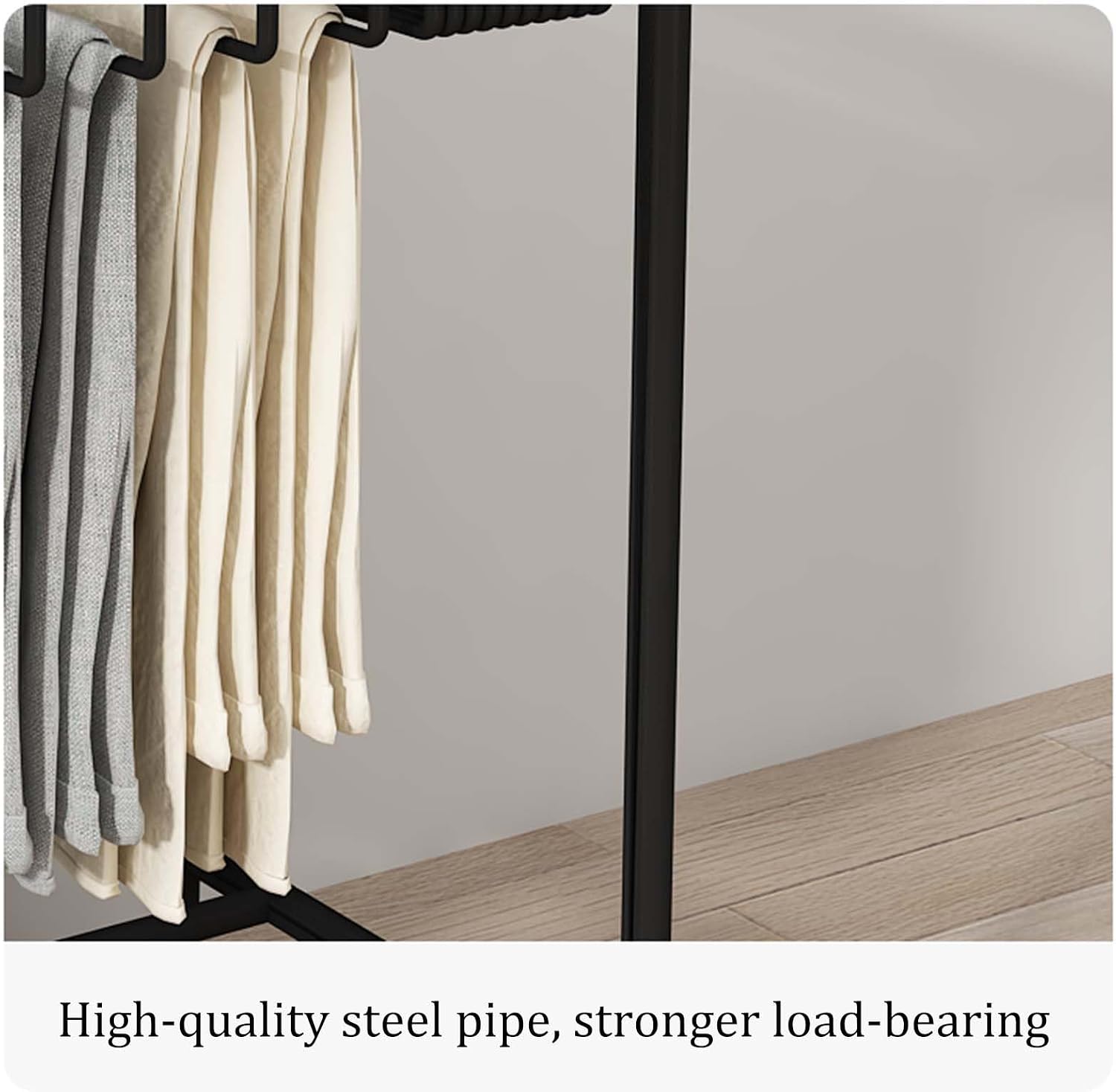 Display Stand Freestanding Pants Hangers Rolling Trolley Trousers Rack, Movable Multifunctional Jeans Hangers Closet Organizer Shelf Metal Garment Rack (White
