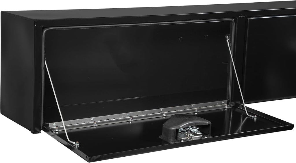 Buyers Products 1702950 Black Steel Topsider Truck Box With T-Handle Latch, 16 x 13 x 88 Inch, Truck Tool Box For Storage And Organization, Lockable Tool Chest For Work Trucks