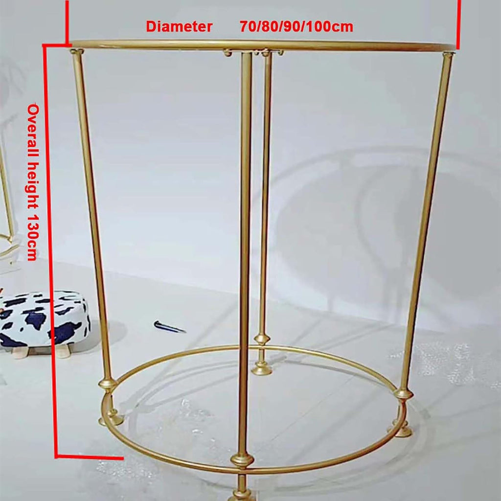 Display Rack in Clothing Store, Round 's Clothes Hanger Modern Clothing Store Garment Rack Heavy Duty Rack, Floor-Standing Hanger for Hanging Clothes Retail Display,Gold-70cm