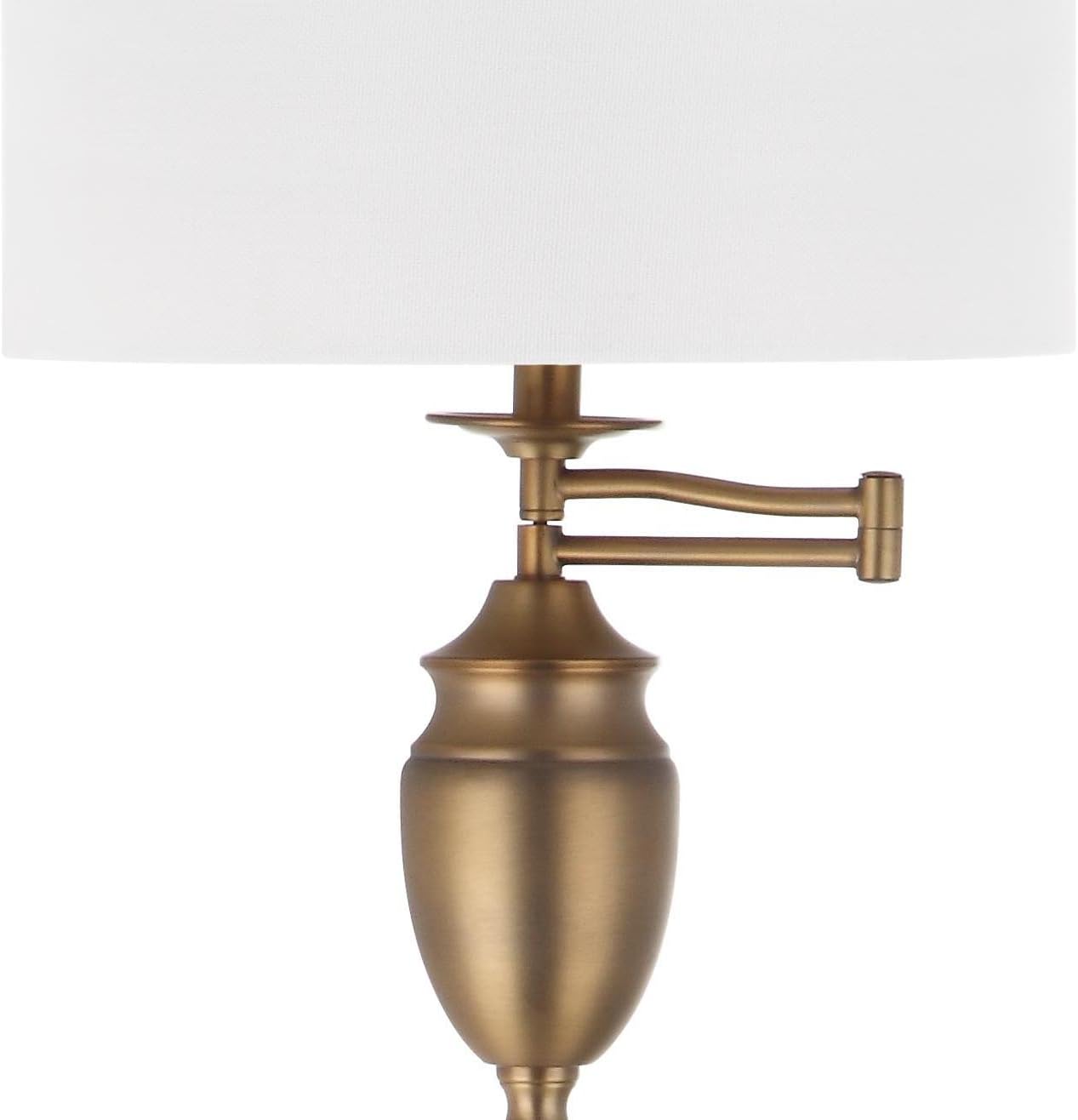SAFAVIEH Lighting Collection Antonia Traditional Farmhouse Swivel Swing Arm Gold 60-inch Living Room Bedroom Home Office Standing Floor Lamp (LED Bulb Included)