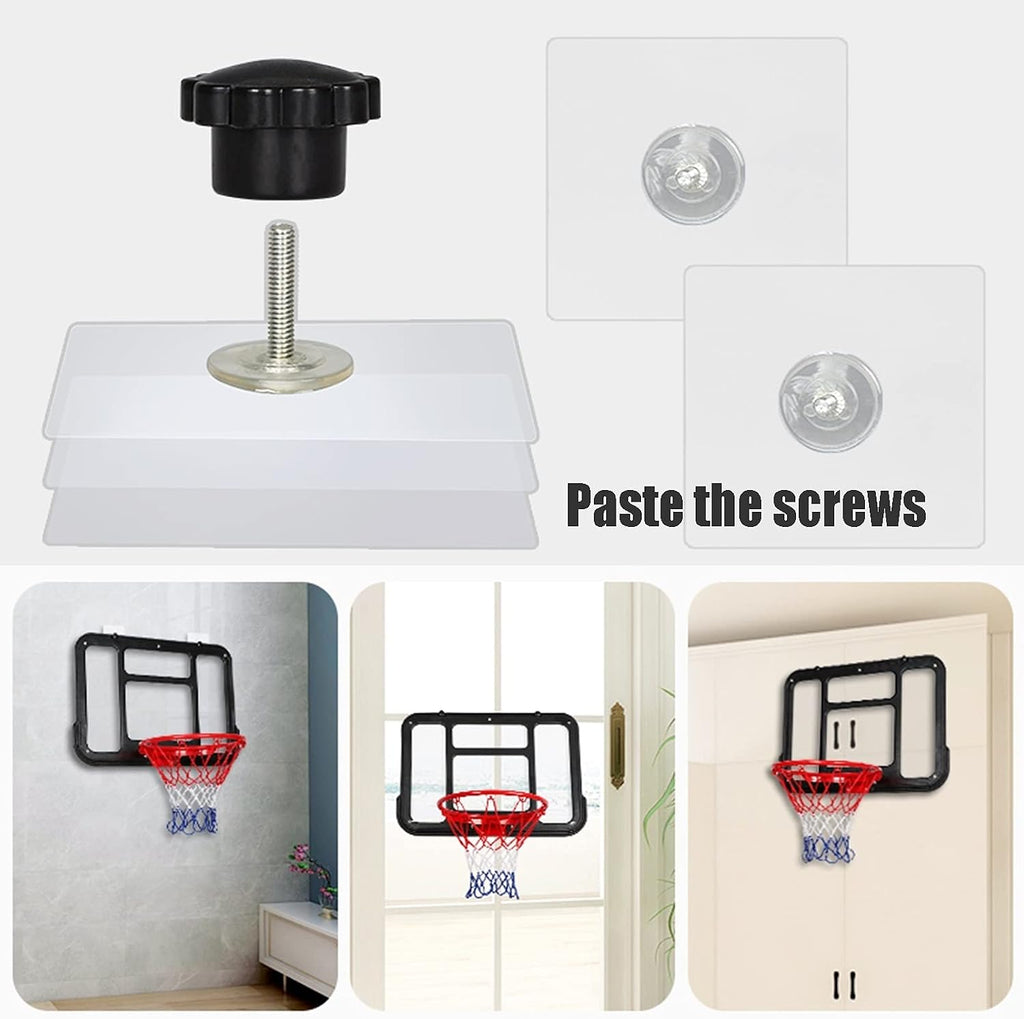 Mini Basketball Hoop Set for Kids Teens, Over The Door Wall Basketball Hoop, 2 Mini Basketballs and Net Hoops, Kids Gifts
