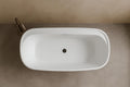 Carver Tubs - Graceful II 67' - Modern White Freestanding Soaking Bathtub w/Heated Jetted Air Massage - White Modern Contemporary Oval Acrylic Tub - Chrome Center Drain - 67″L x 31'W x 23.5'H