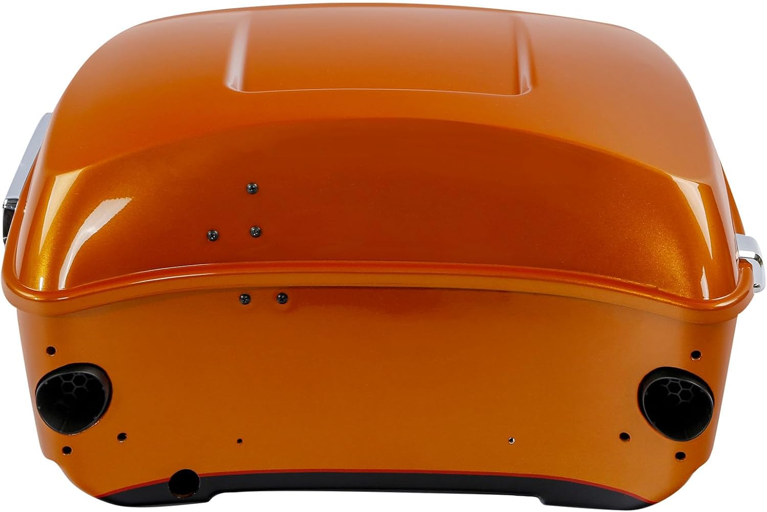 TCMT 13.7' King Motorcycle Trunk Box W/Latch Key Fit For Harley 2014-2025 Touring CVO Road King Road Glide Street Glide Electra Glide Ultra Limited Amber Whiskey/Vivid Black