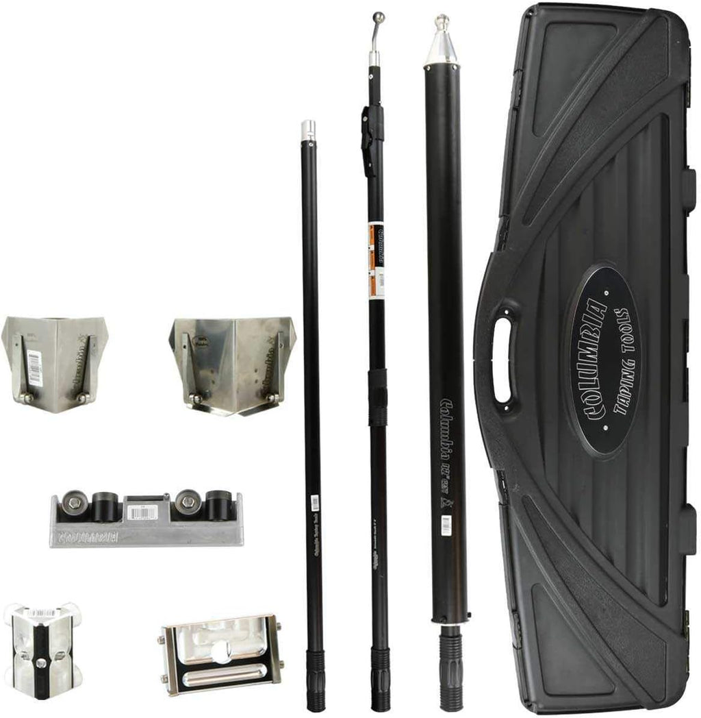 Columbia Drywall Taping/Finishing Kit with Compound Tube, Flat Applicator, Corner Roller, Flushers, Handles and Hard Case