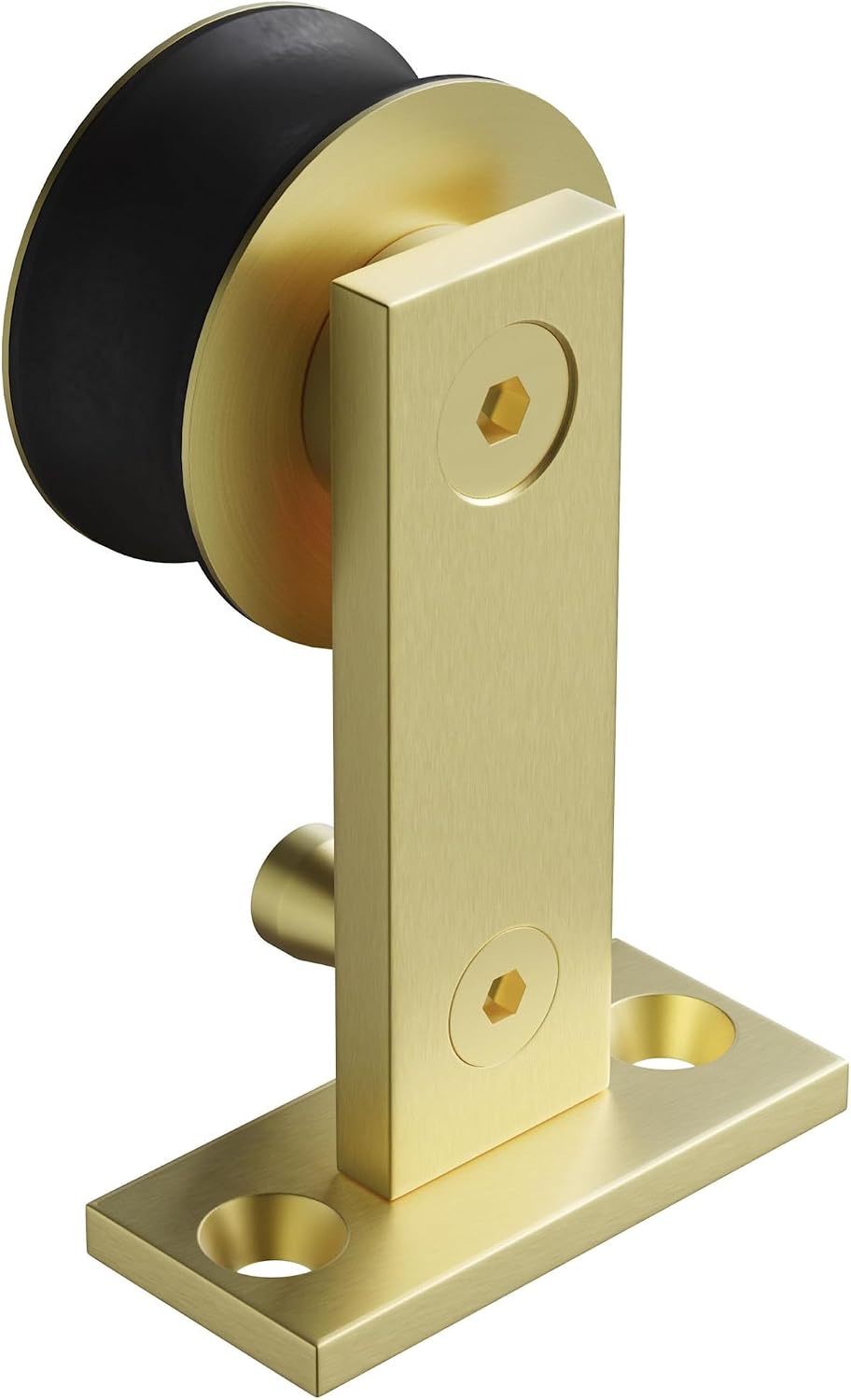 Miseno MBDH0606X78 78-3/4' Single Roller Round Rod Barn Door Hardware Kit - Champagne Brass