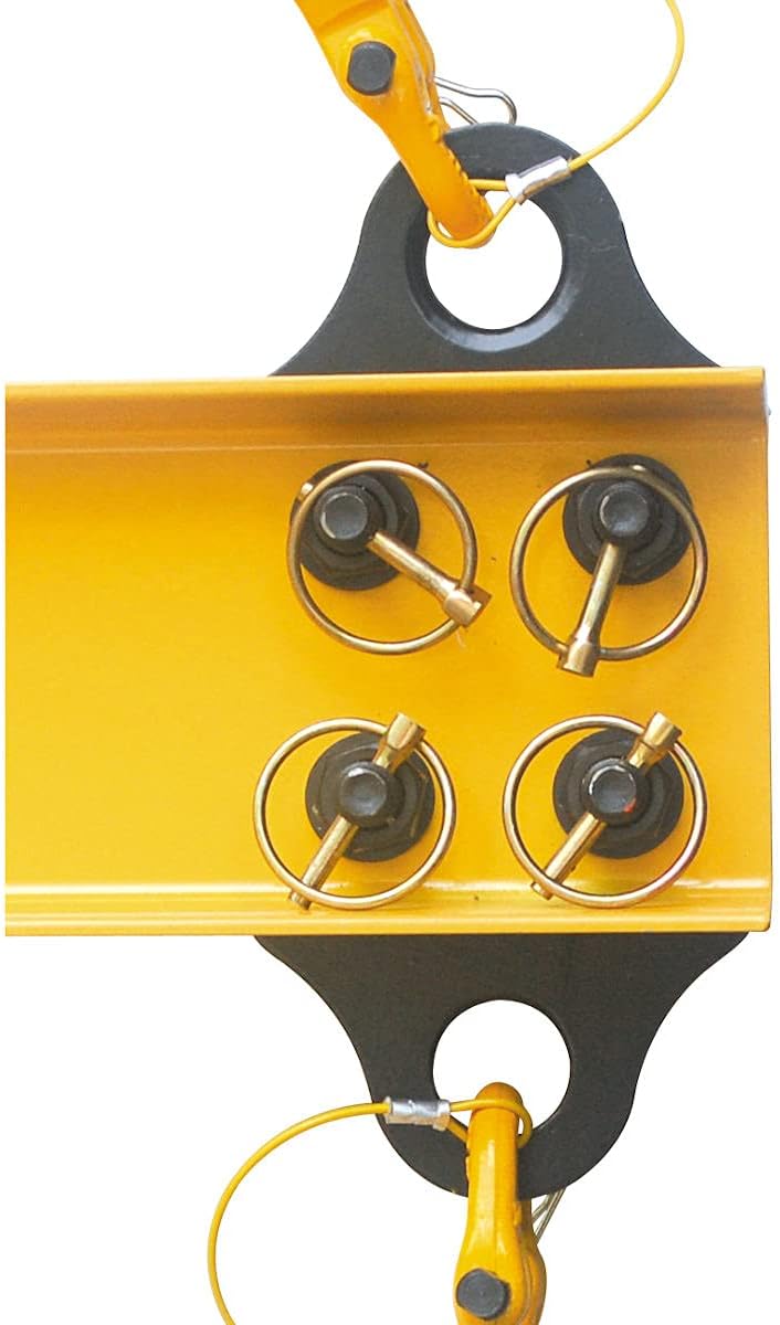 4400 LBS 2 Ton Aluminum 4' Lifting Spreader Beam Lifting Bar with Swivel Self Locking Hooks and 4 FT Round Sling Bridle Heavy Duty Light Weight