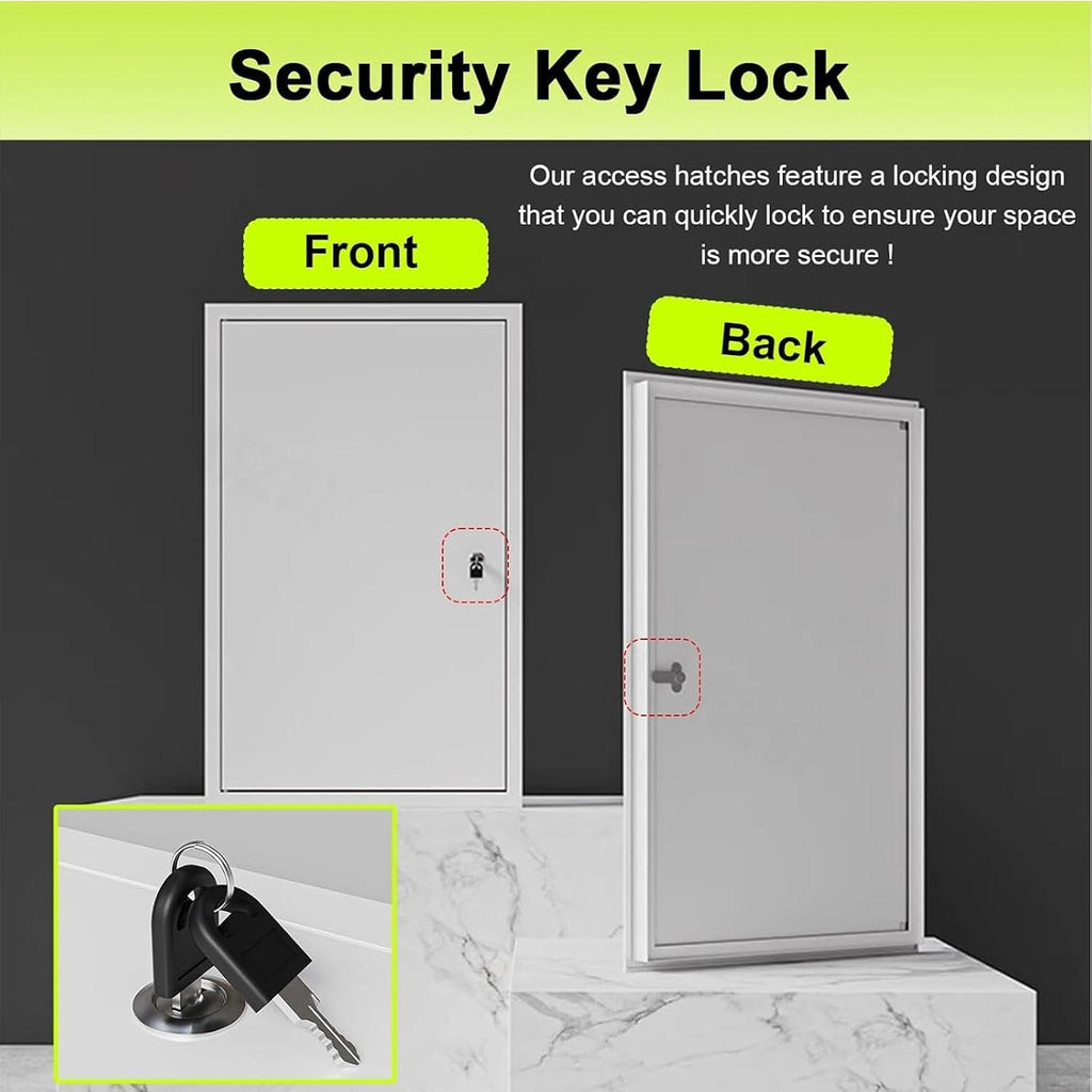 Wall Access Door, Large Channel Panels Metal Inspection Hatch Gate for Ceilings, Electrical, Plumbing, Lockable Drywall Hole Cover Plate(Black Frame,26'x20')