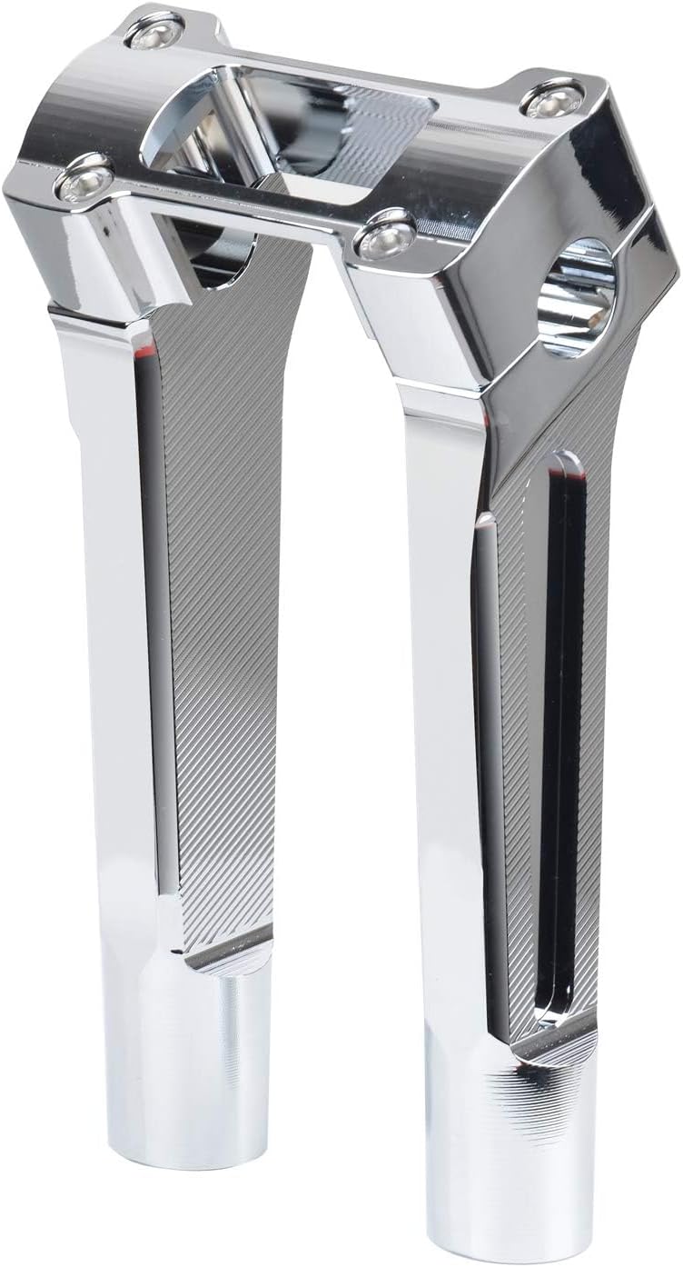8 inch Tall Motorcycle Handlebar Risers 1 inch Clamp Round with Instrument Gauge Cutout, Handle Bar Riser Extension for Harley Sportster, Dyna, M8 Softail Street Bob Lowrider ST 2018-2022(Chrome)