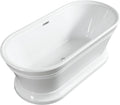 HomeBeyond 59 Inch Free Standing Bathtub | Acrylic Freestanding Soaking Tub, Classic Bathroom Stand Alone Tub Suitable Single Person Bathing, Pure White