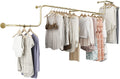 Gold Metal Garment Bracket Frame Wall Mounted Retail Clothing Rack - Heavy Duty Multi-Purpose Hanging Rod for Closet Storage, Modern Simple Display Rack for Commercial Clothes Racks