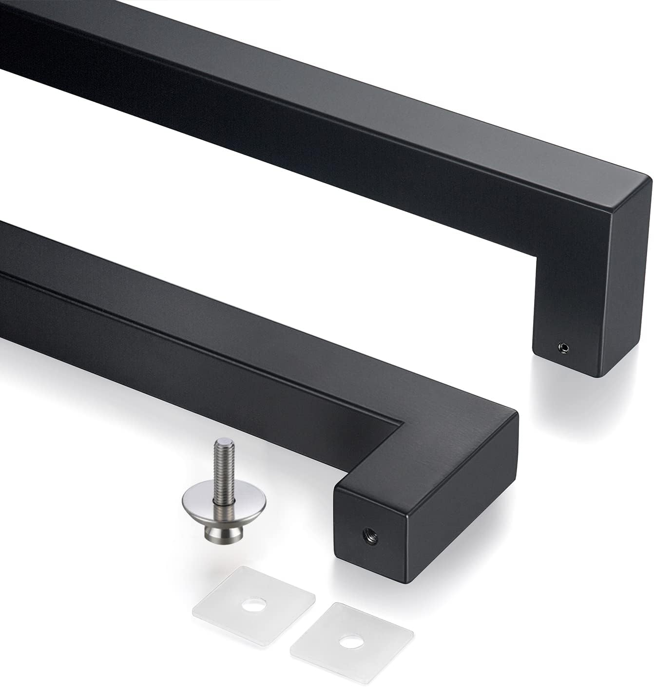 TOGU TG-R3030 Heavy Duty Commercial Grade 1800mm/71 inches Square/Rectangle Shape Solid 1.2mm Thick Stainless Steel 304 Push Pull Door Handle, Matte Black Finish