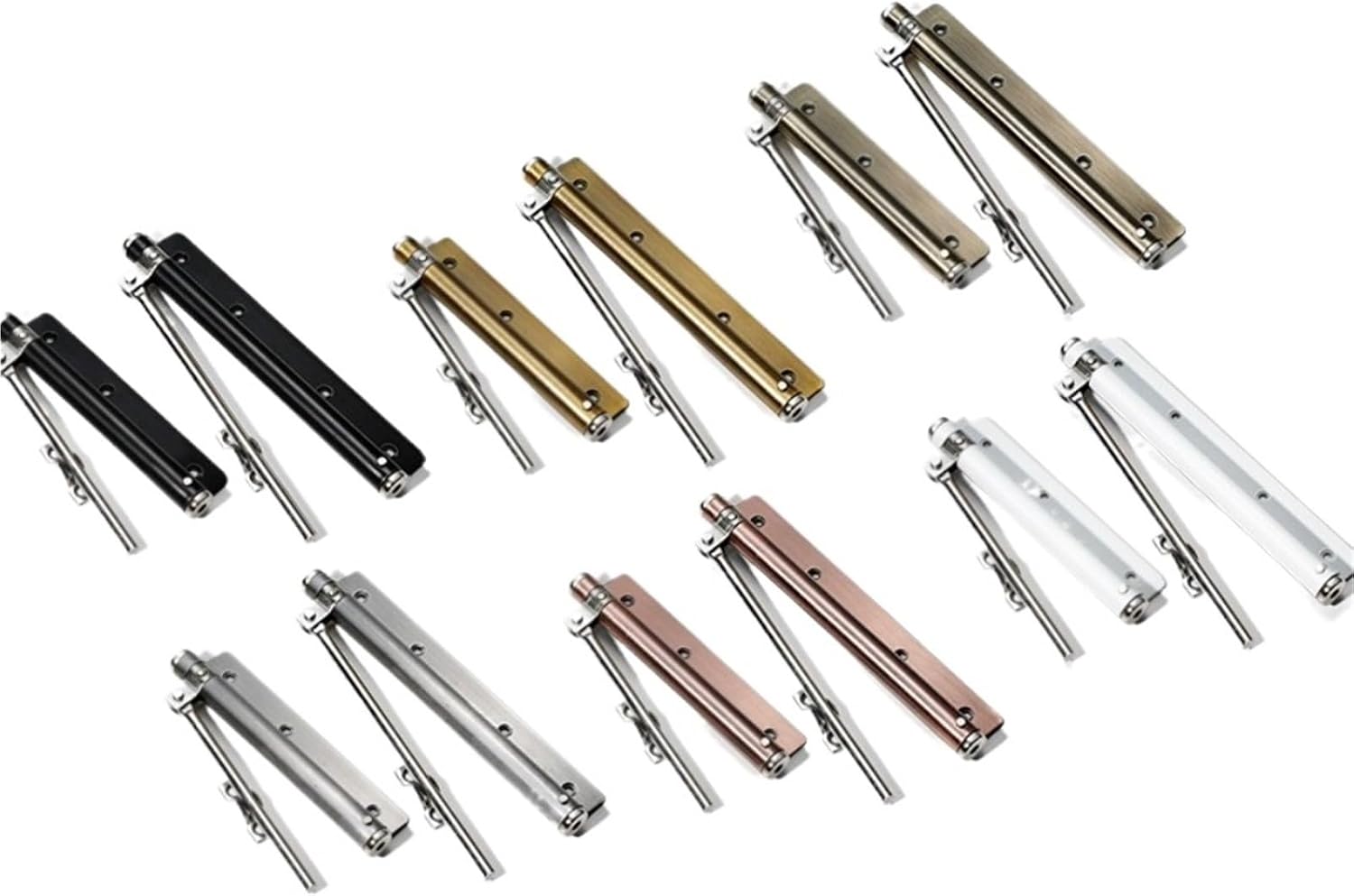 Door Closer Spring Self Closing Hinges Stainless Steel Soft Close Auto Top Latches with Arm Screw Wrench Hardware(Red Bronze-L)