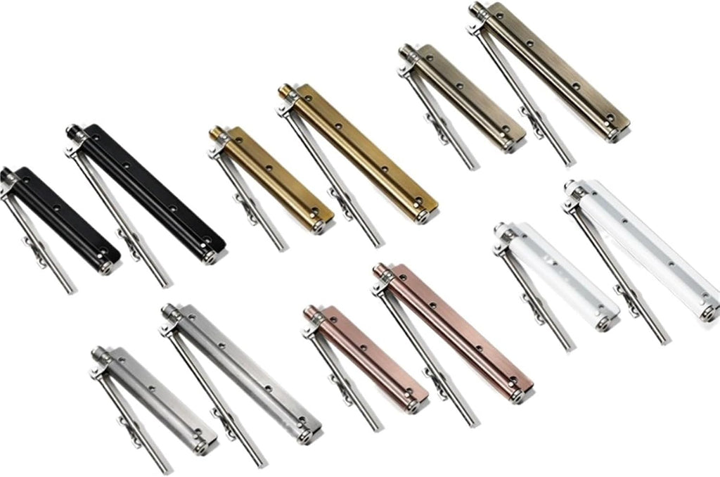Door Closer Spring Self Closing Hinges Stainless Steel Soft Close Auto Top Latches with Arm Screw Wrench Hardware(Black -L)