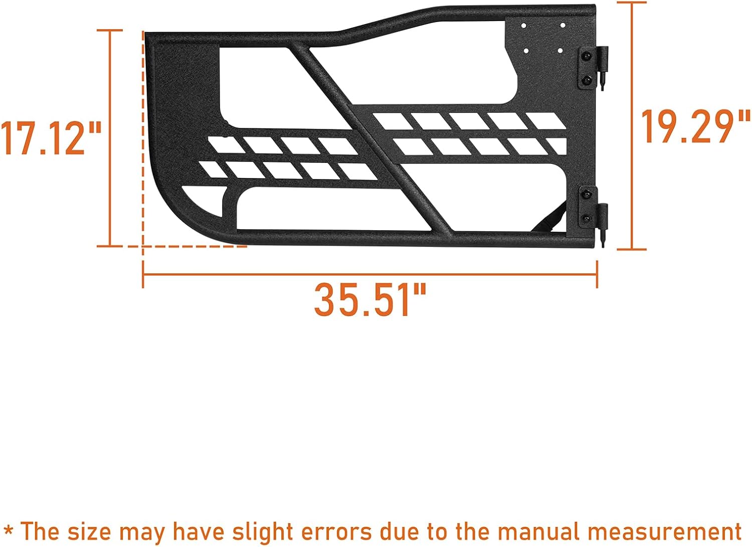 Hooke Road JK Tubular Half Doors for 2007-2018 Jeep Wrangler JK, Wrangler Offroad Trail Doors with OE-Style Latches, Open-Air Summer Driving (2-Door Only)