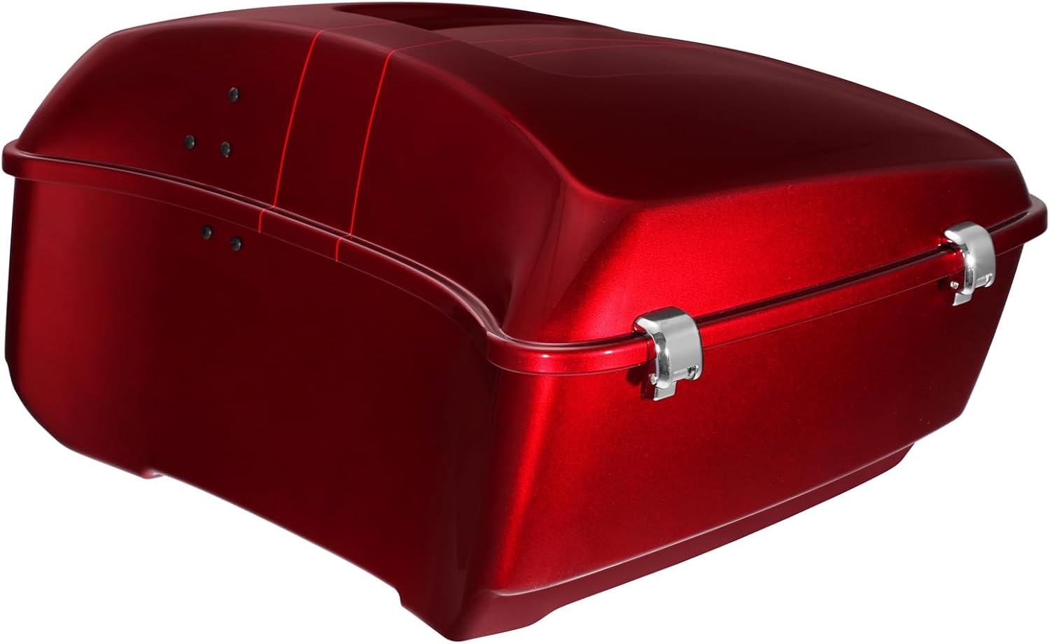 TCMT King Motorcycle Trunk Box Fit for Harley Touring 2014-2025 CVO Road King Road Glide Street Glide Electra Glide Ultra Limited Velocity Red Sunglo Pack