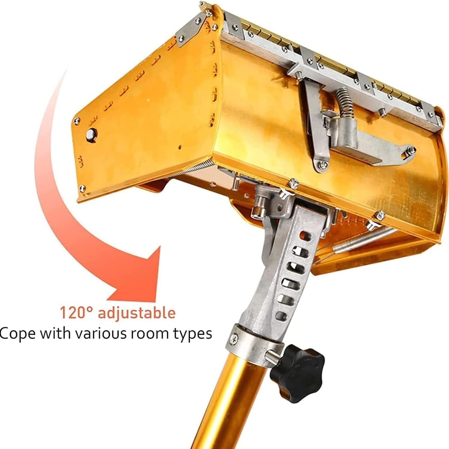 Drywall Taping Tools 9' Flat Finish Box Set+40''-63.8'' Extendable Handle 120° Aluminum Alloy Professional Drywall Flat Box