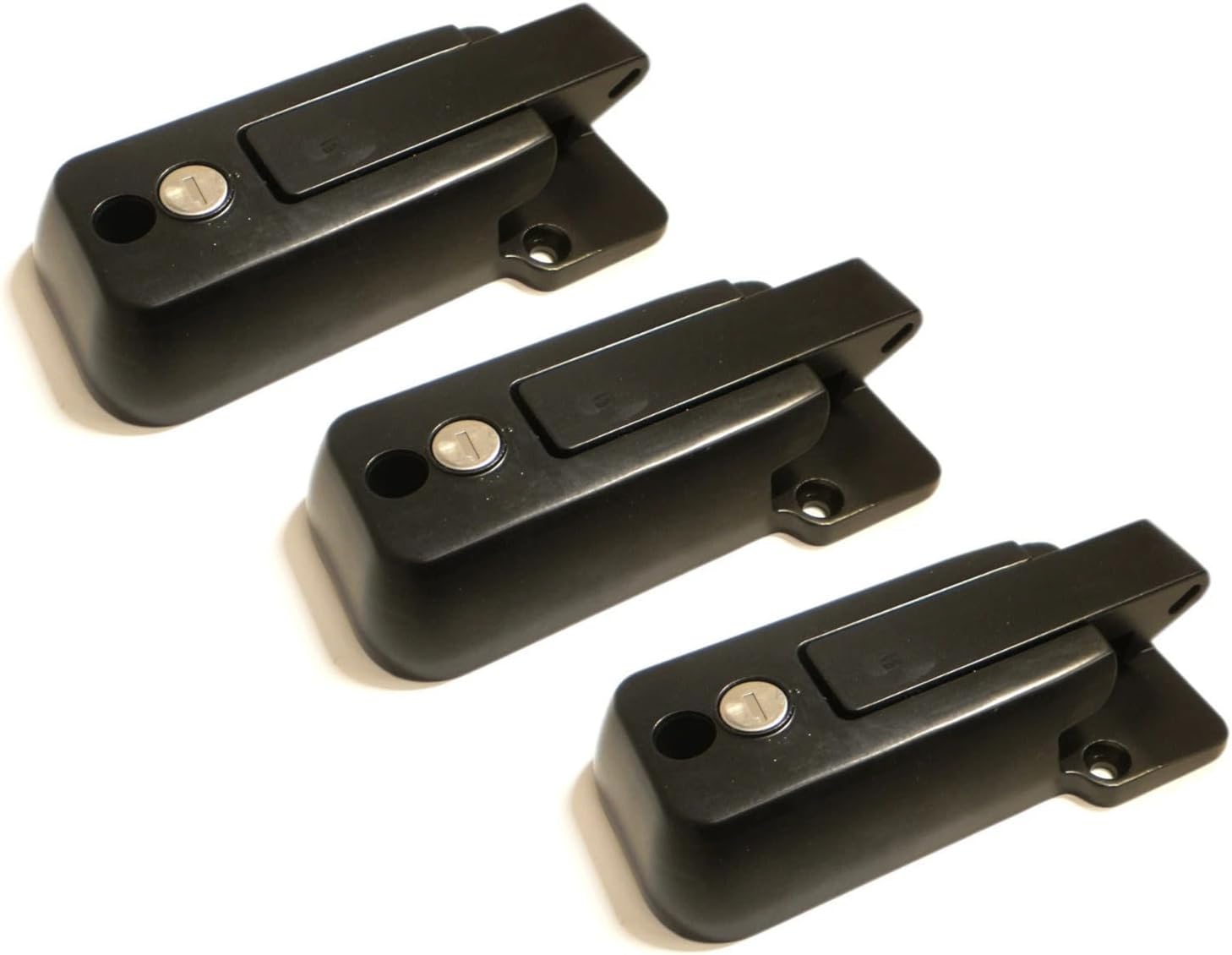 3 KEYED Alike Black Locking Cargo Trailer Cambar Door Latch Vise Lock Cam Bar