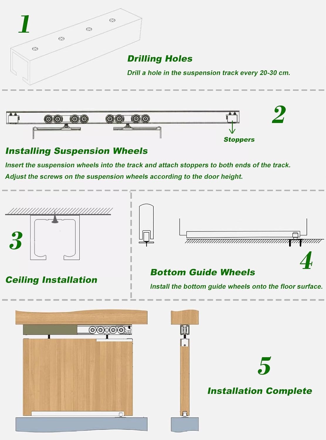 Double Track Bypass Barn Door Hardware Kit 48 60 72 96 144 in, Top Mount Aluminum Box Rail for 2 Door, Office Partition Track Replacement(Silver,68in(173cm))