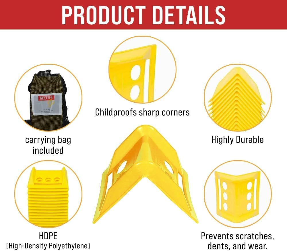 Mytee Products 120 Pack 4' Edge Protectors for Flatbed Trucks with Carrying Case - Ratchet Strap Corner Protectors Fits 2' 3' & 4' Winch Strap - Cargo Load Corner Guards for Tie-Down Accessories